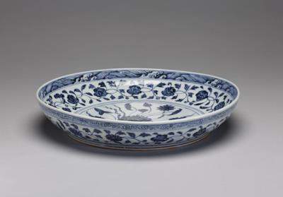 图片[2]-Dish with lotus flowers decoration in underglaze blue, Ming dynasty, Yongle reign (1403-1424)-China Archive